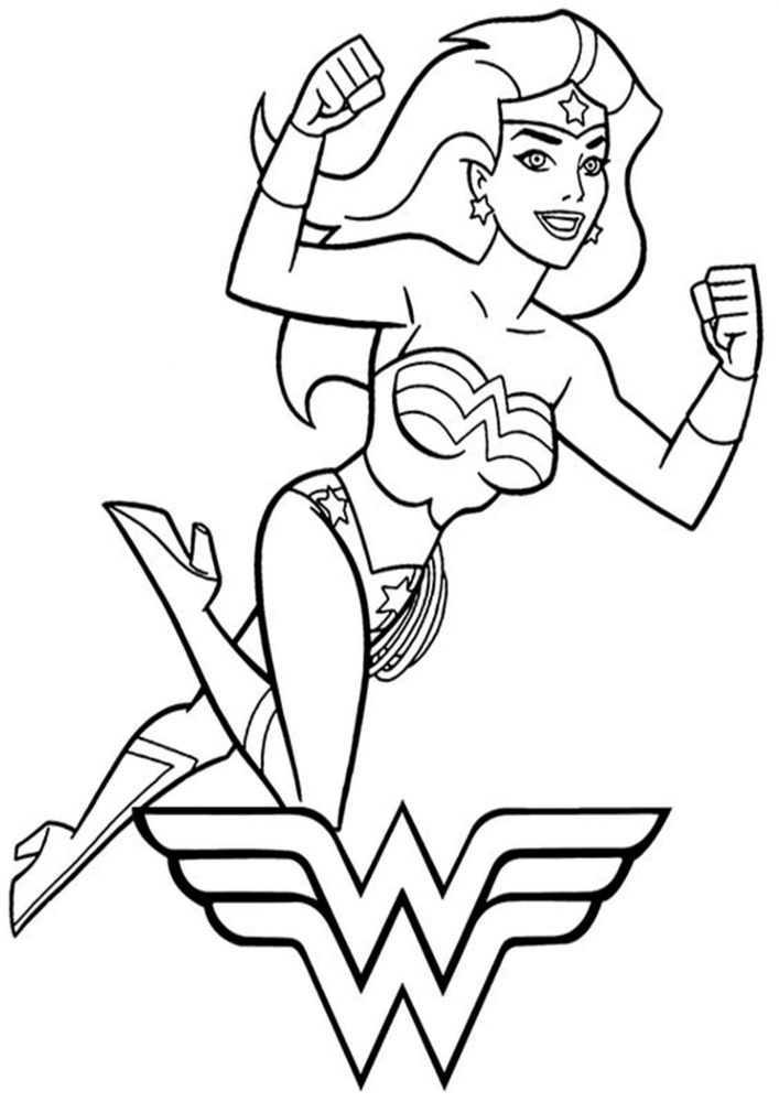 Free easy to print wonder woman coloring pages