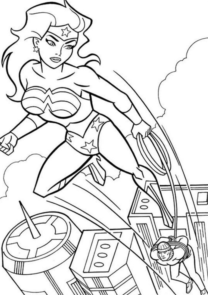 Free easy to print wonder woman coloring pages