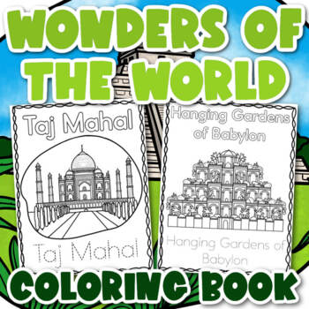 Wonders of the world coloring book trace write color tpt