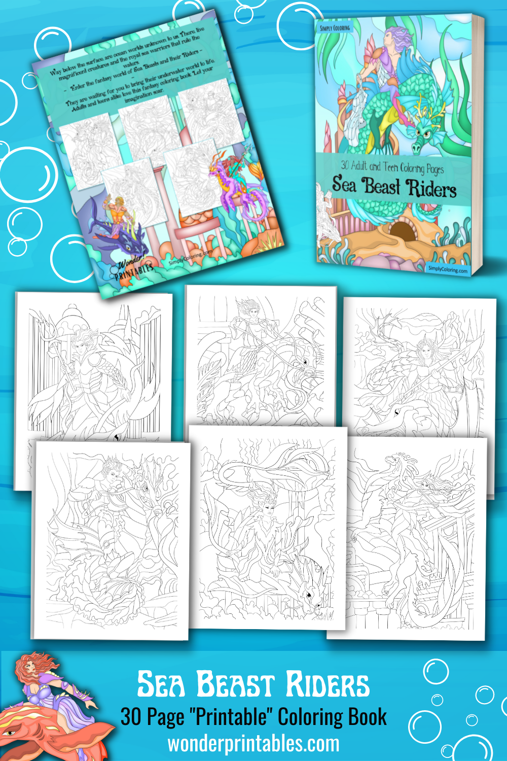 Sea beast riders coloring book