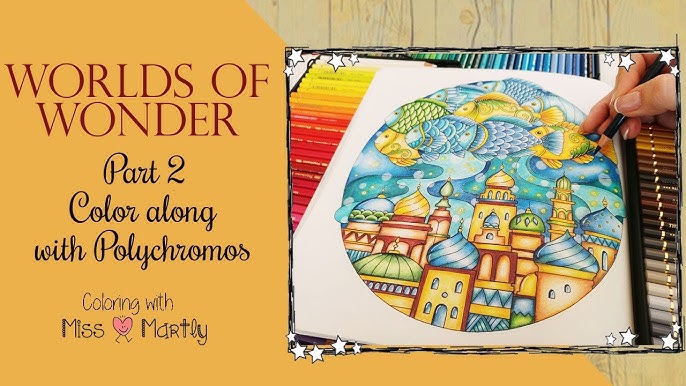 Coloring tutorial worlds of wonder part with polychromos johanna basford