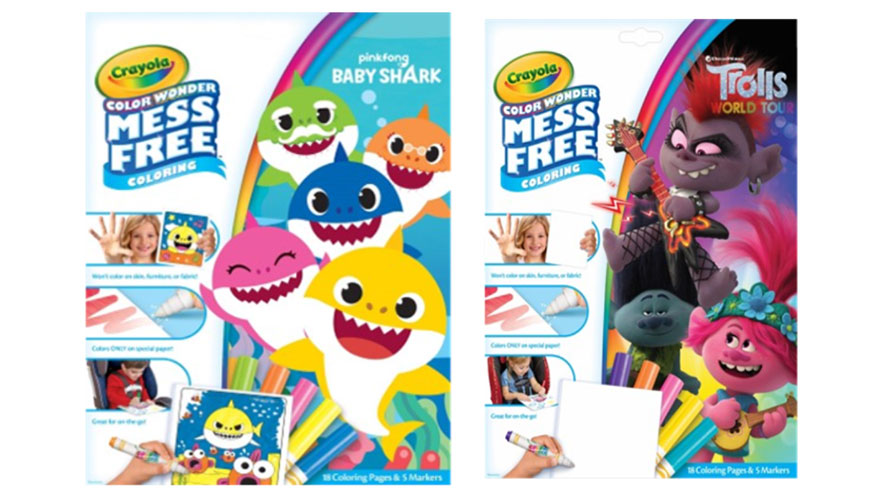 Color wonder foldalope trolls world tour baby shark frozen ii