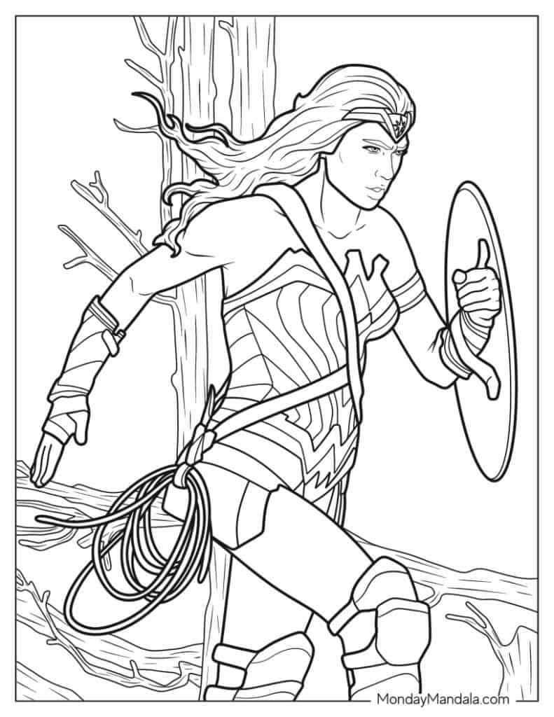 Wonder woman coloring pages free pdf printables