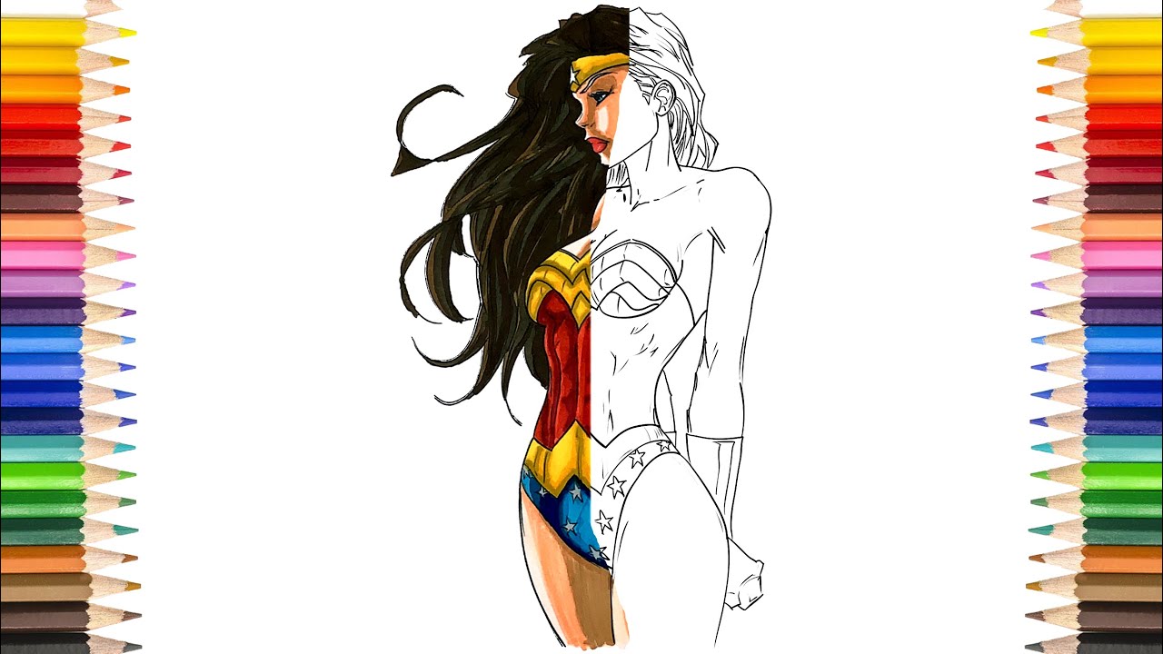 Wonder woman coloring pages beautiful justice league coloring pages