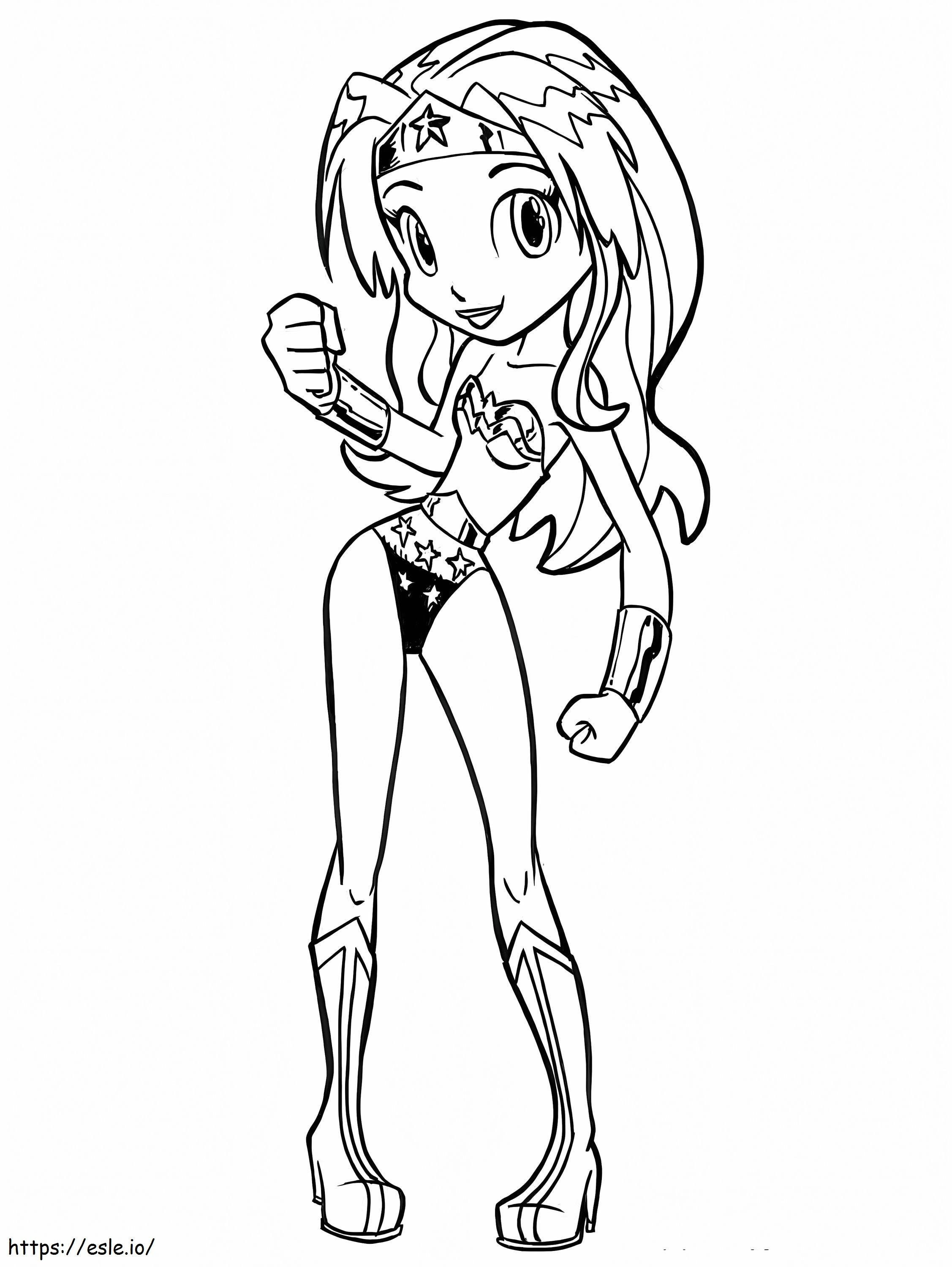 Cute wonder woman coloring page