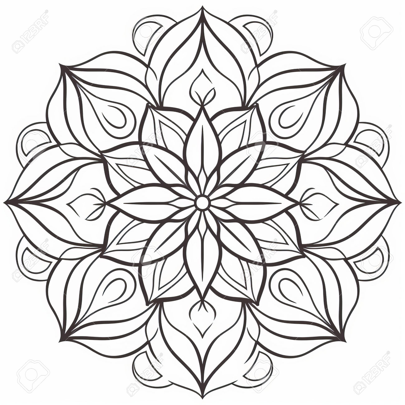 The mandala a stunning flower coloring design is a captivating piece of art perfect for adorning various rooms in your home with its woodcut