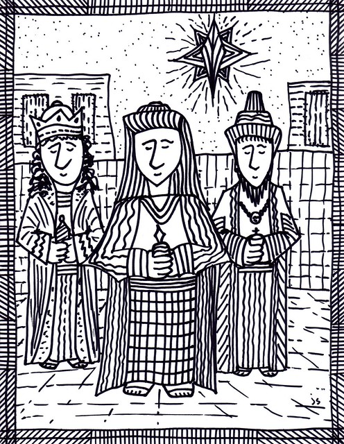 Epiphany art â wise men woodcuts â stushie art