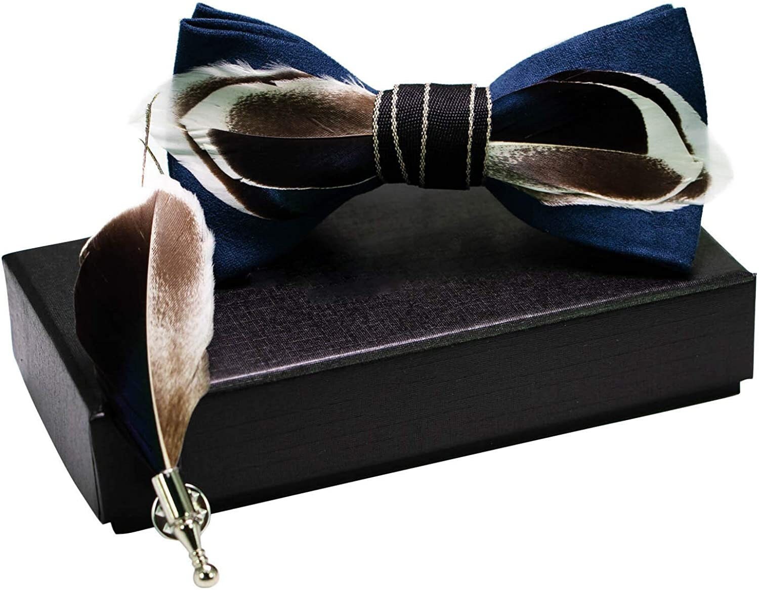 Duck feather bow tie