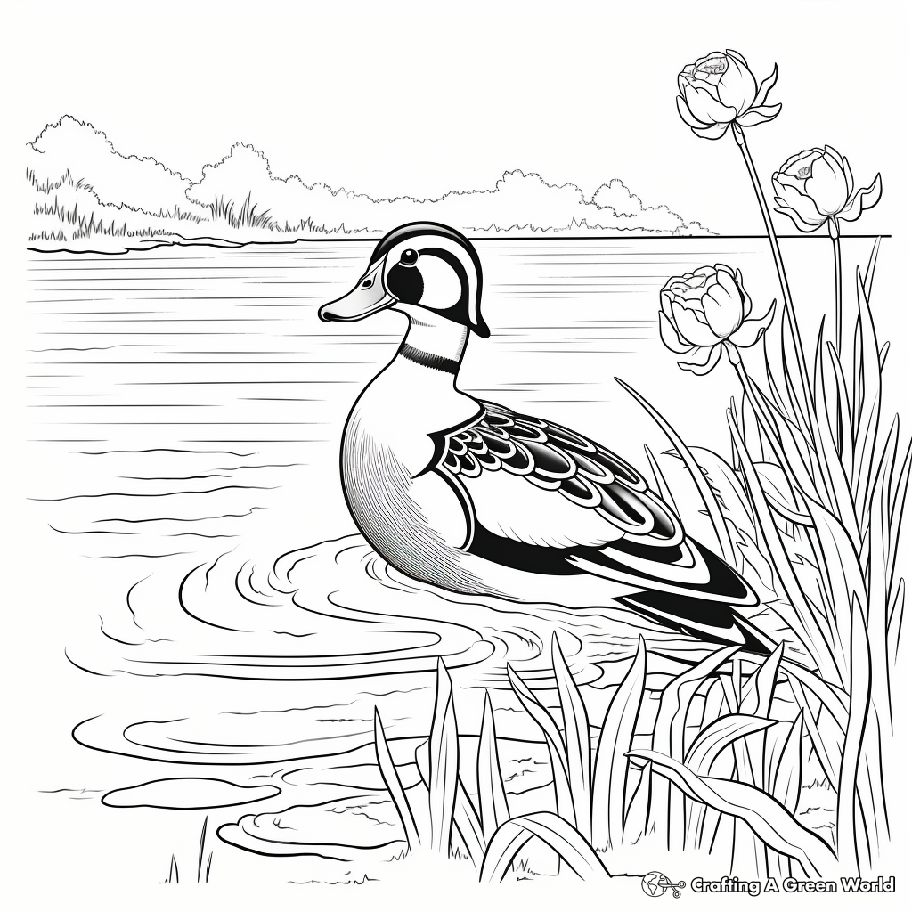 Wood duck coloring pages