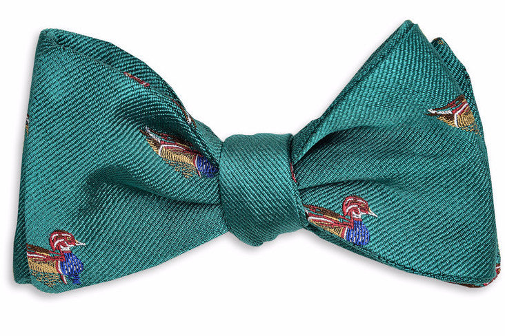 Wood duck bow tie red red cotton