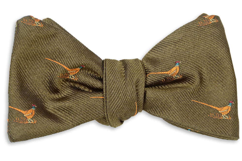 Wood duck bow tie red red cotton