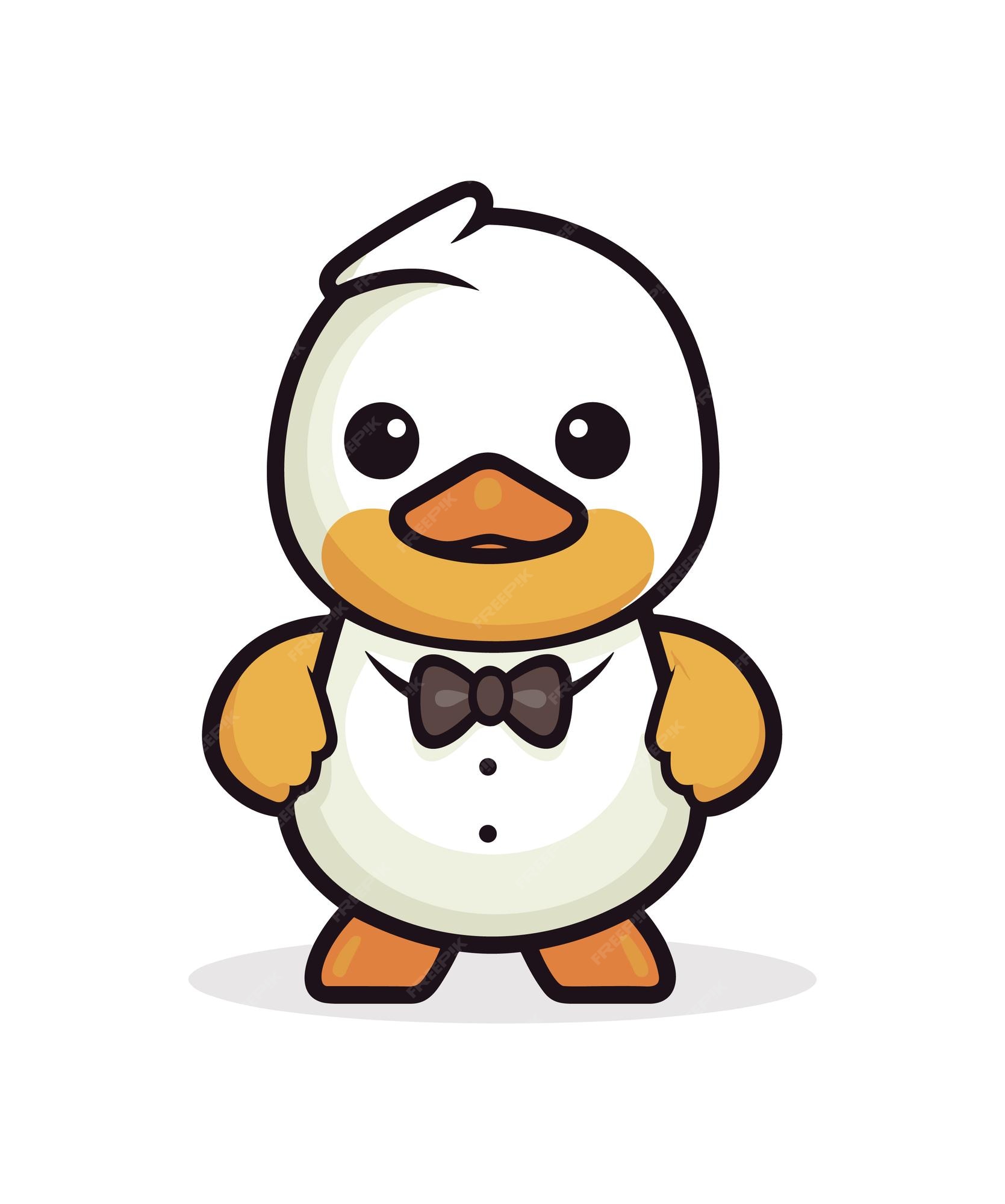 Premium vector duck cute duck with bow tie illustration