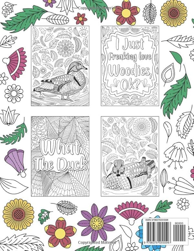 Wood duck colorg book an adult colorg books for duck lovers wood duck zentangle patterns for stress relief and relaxation freestyle drawg pages publishg paperland books