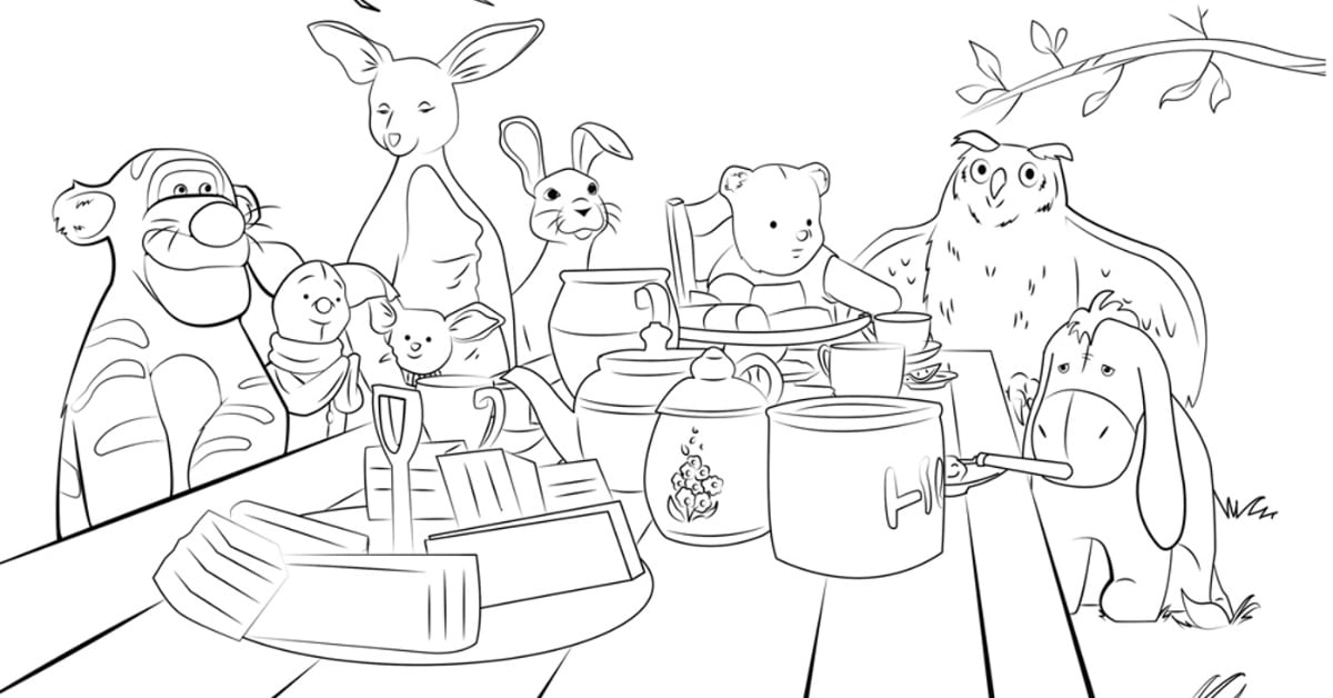 Hundred acre wood coloring page