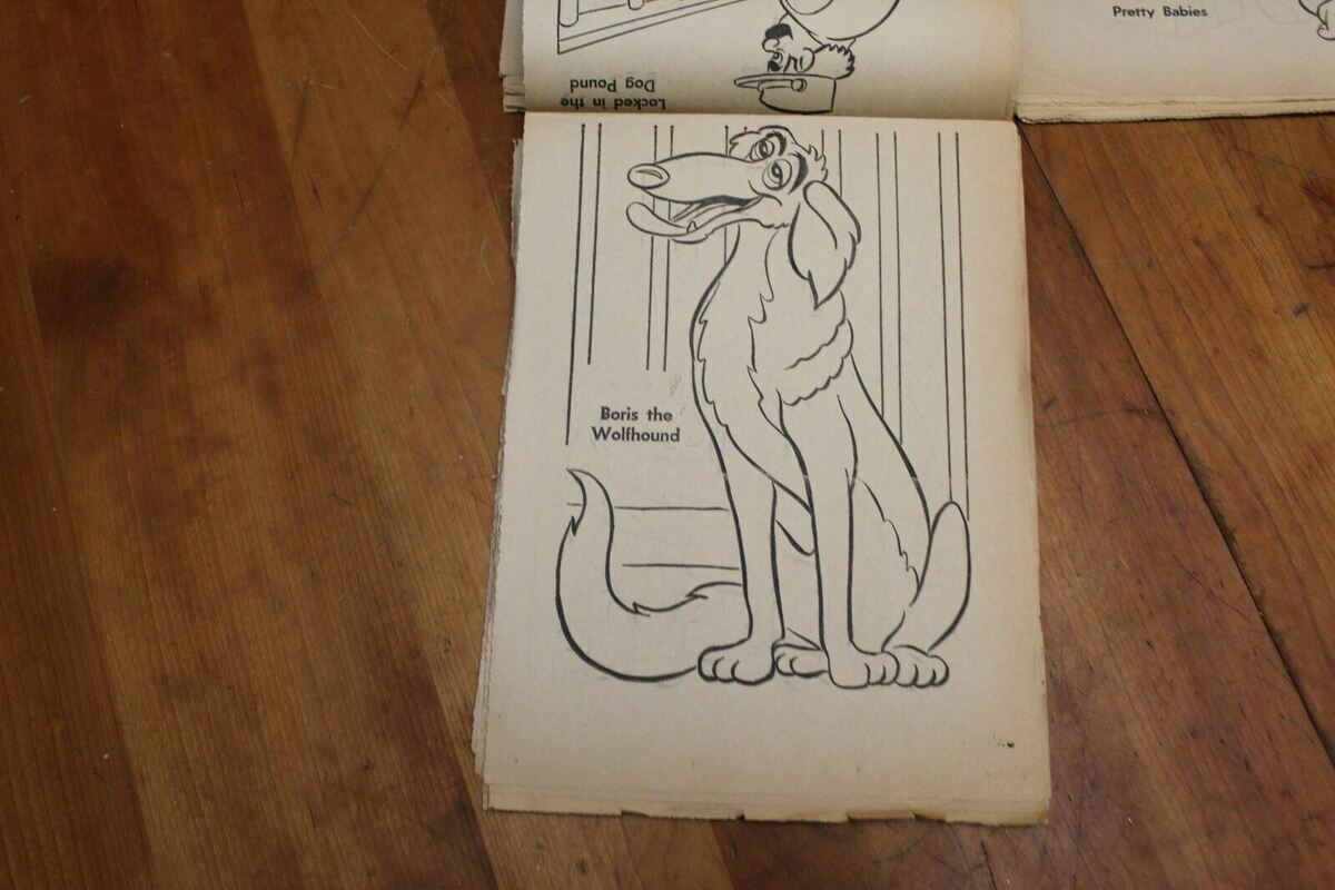 Disneys lady and the tramp coloring book pages uncut unbound whitman