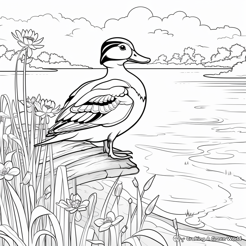 Wood duck coloring pages