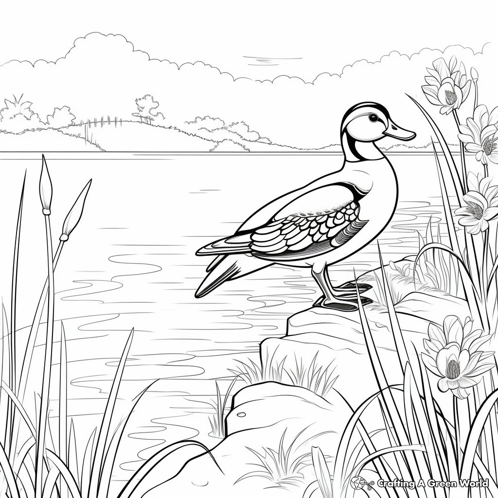 Wood duck coloring pages