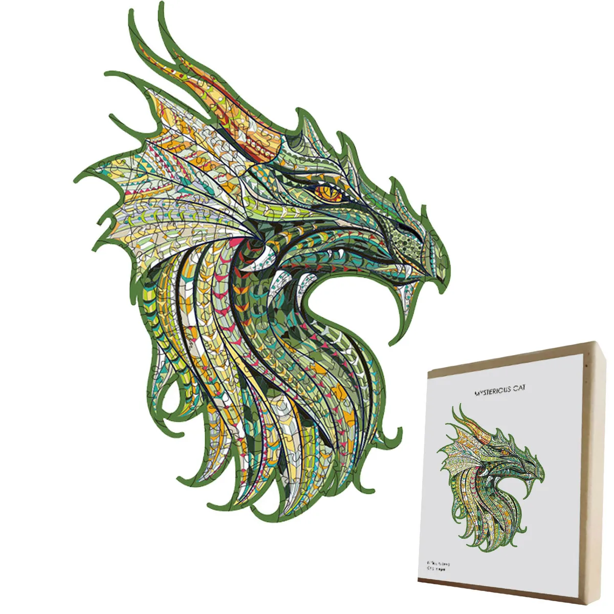 Dragon wooden jigsaw puzzle pieces interactive cartoon adult children toy gift