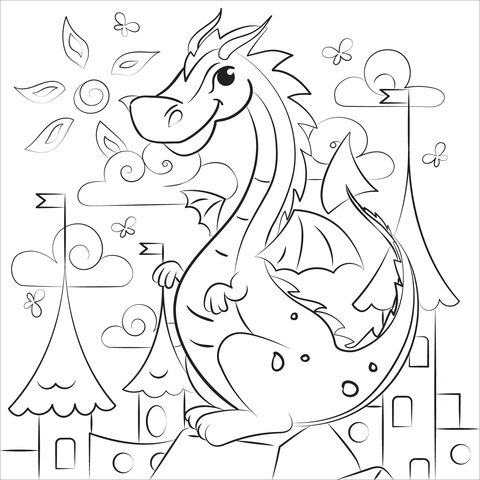 Dragon coloring page free printable coloring pages