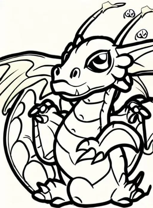 Dragon stuffed toy colouring book