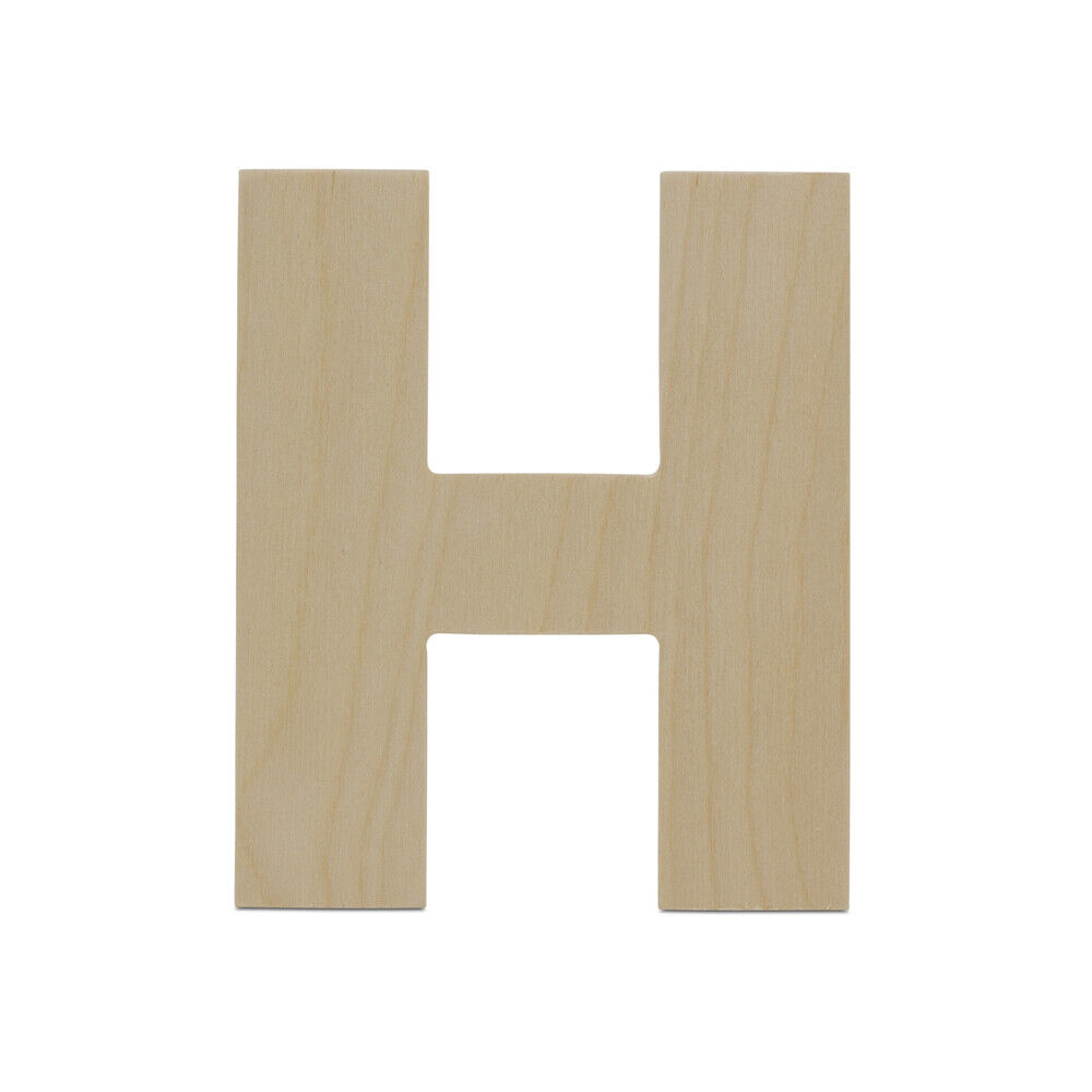Wooden letter h inch unfinished large wood letters for crafts woodpeckers