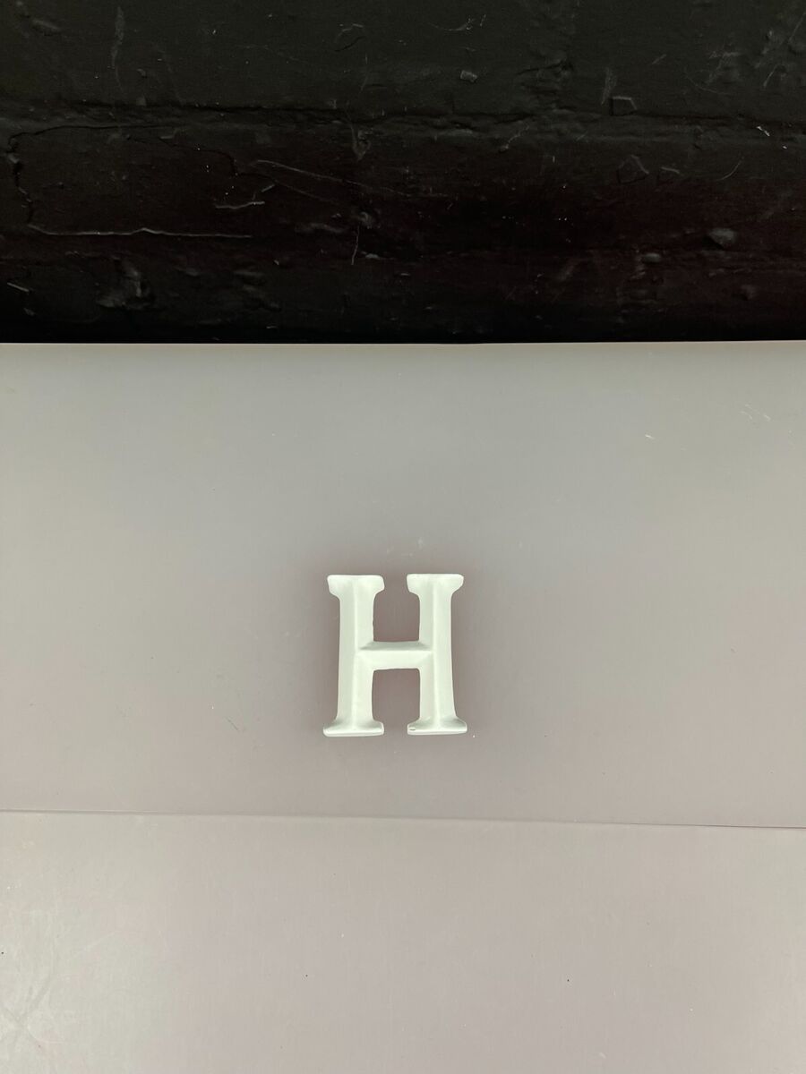 Posh graffiti derative white wooden letter h measures cm