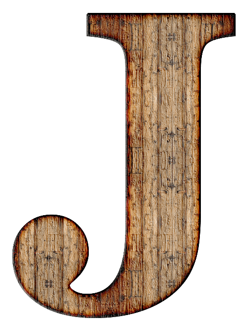 Wood letter j free printable papercraft templates