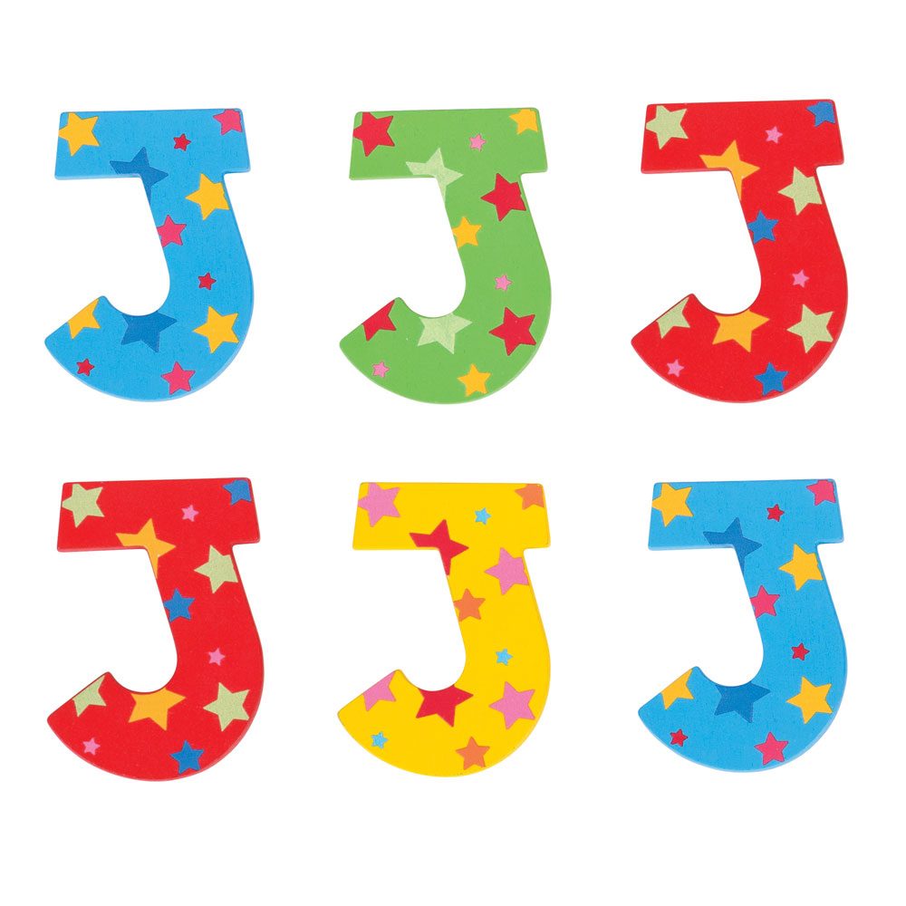 Star letter j derative wooden letters bigjigs toys