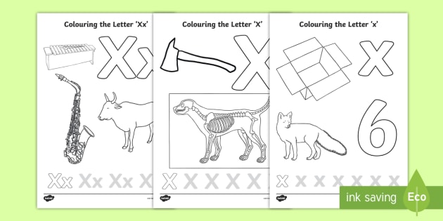 Letter x louring pages parents home teaching tools