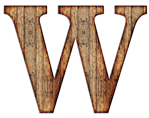 Wood letter w free printable papercraft templates