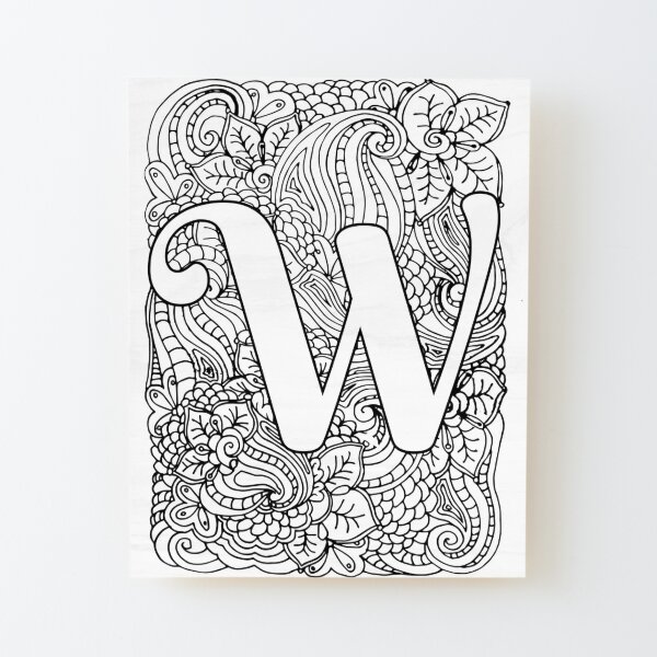 Adult coloring page monogram letter r mounted print for sale by mamasweetea