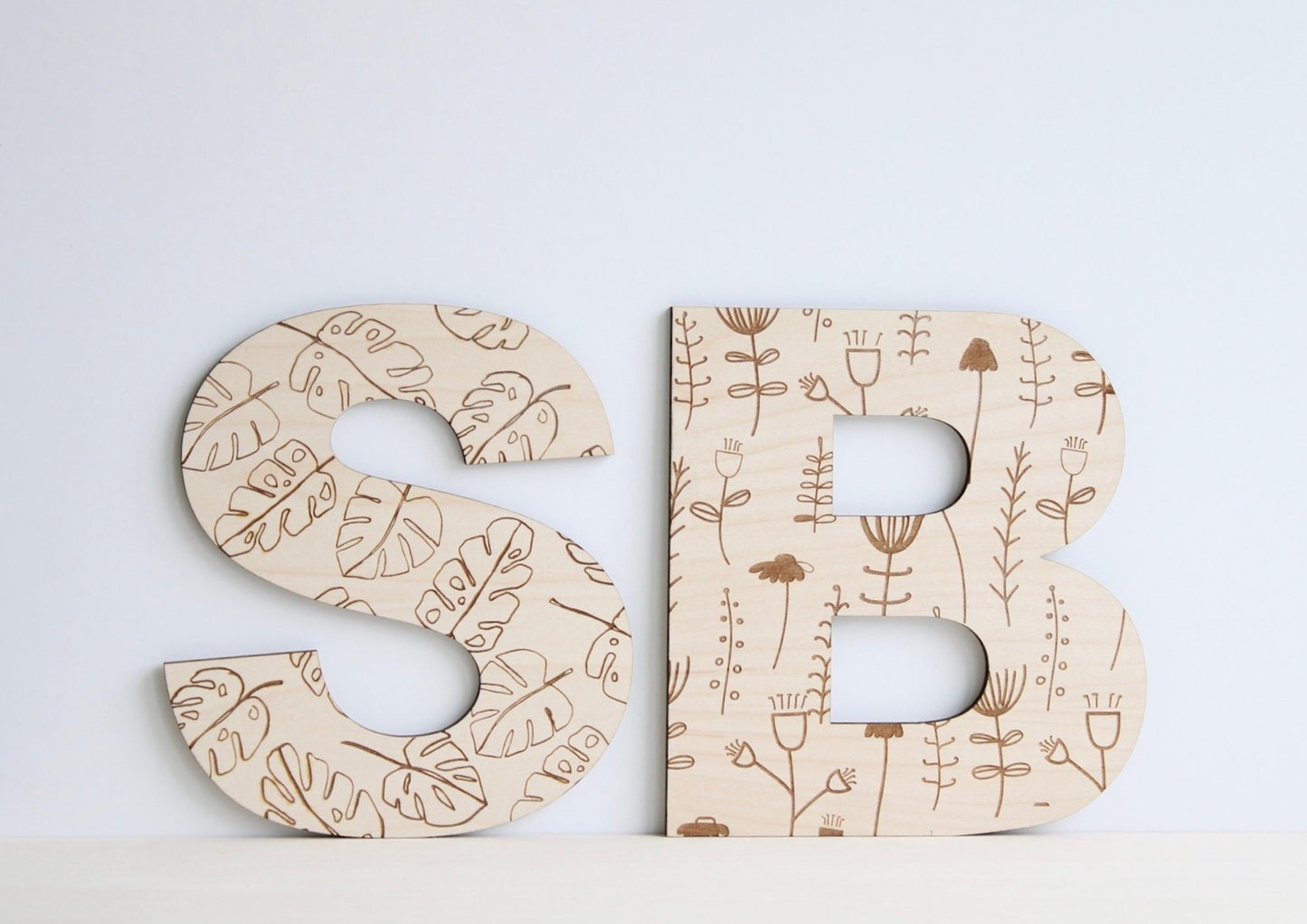 Large wooden letter with a choice of design â two boo