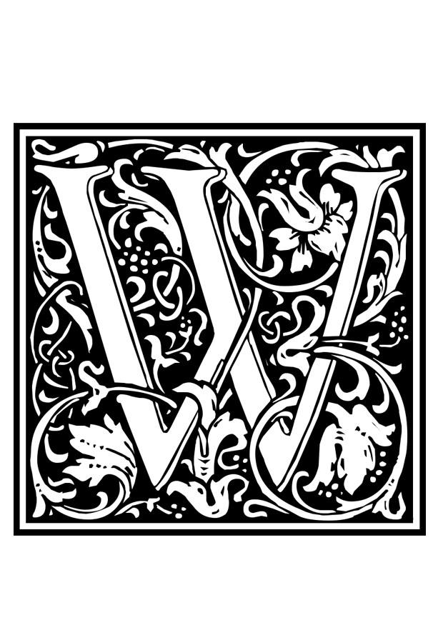 Coloring page ornamental alphabet