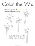 Letter w coloring pages