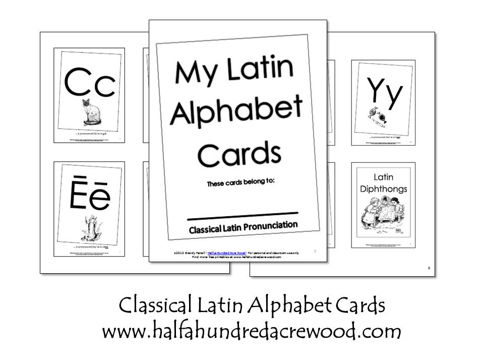 Latin alphabet coloring book and flashcards printables half a hundred acre wood