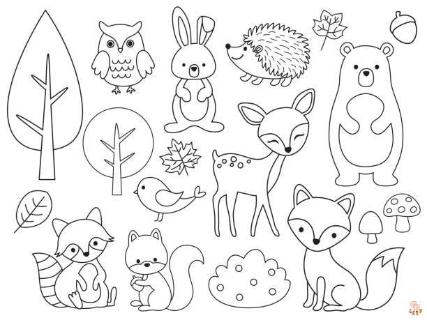 Engaging woodland animal coloring pages for creative fun