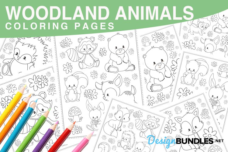 Woodland animals coloring pages