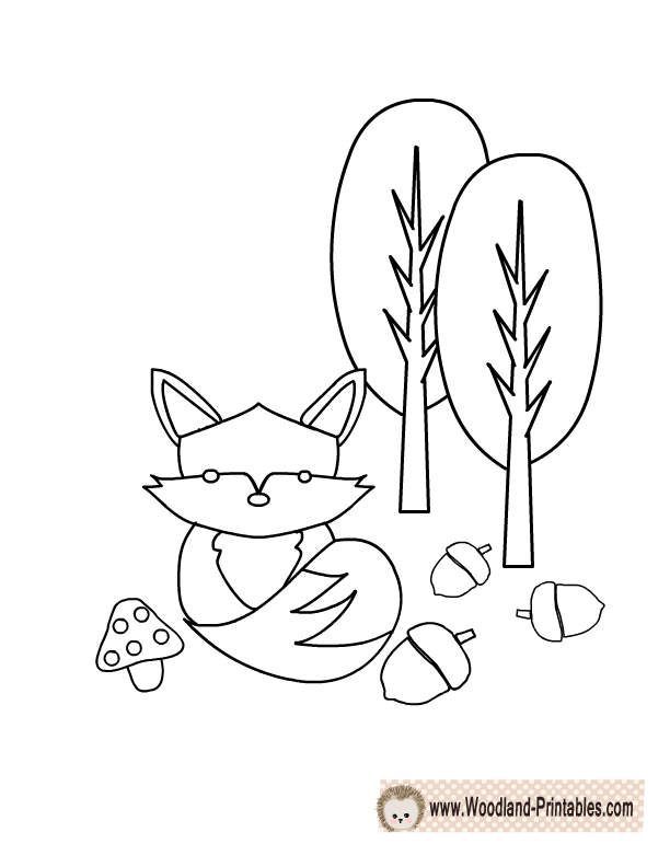 Free printable woodland animals coloring pages