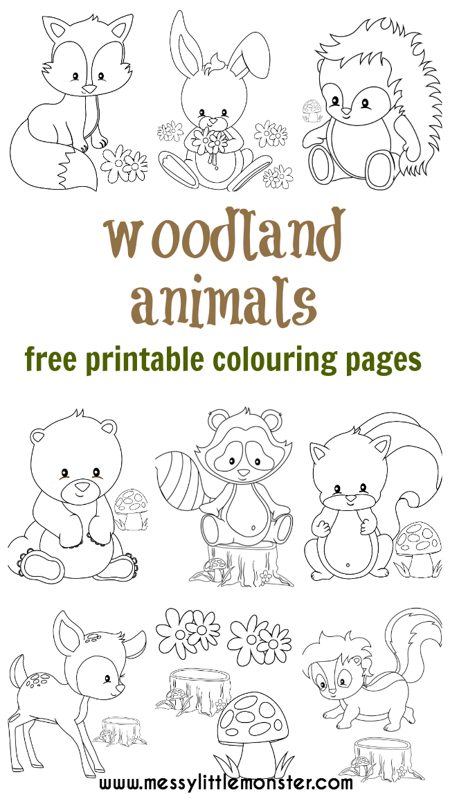 Woodland animal colouring pages fox coloring page colouring pages animal coloring pages