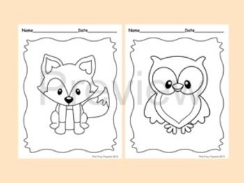 Woodland animals coloring pages