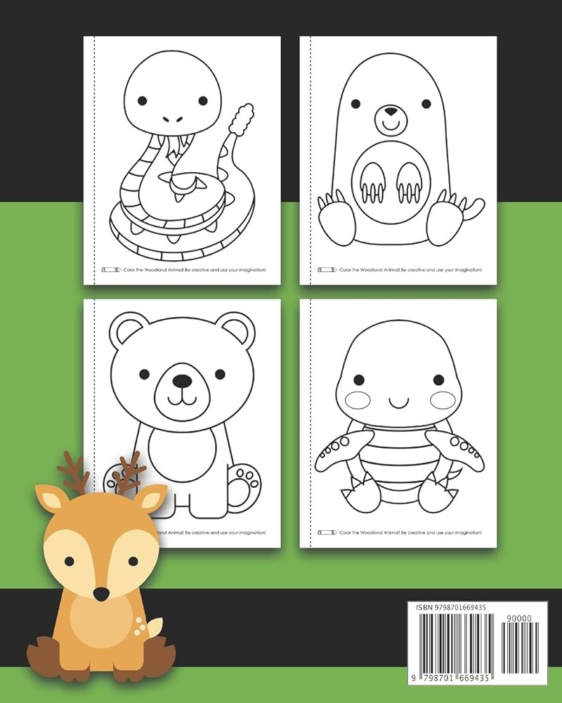 Woodland animals coloring book for kids ages