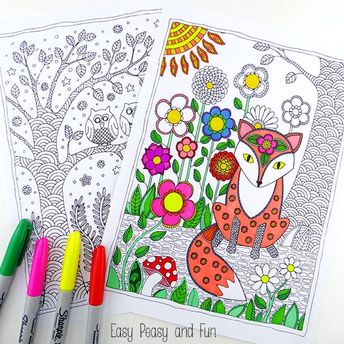 Forest animals coloring pages