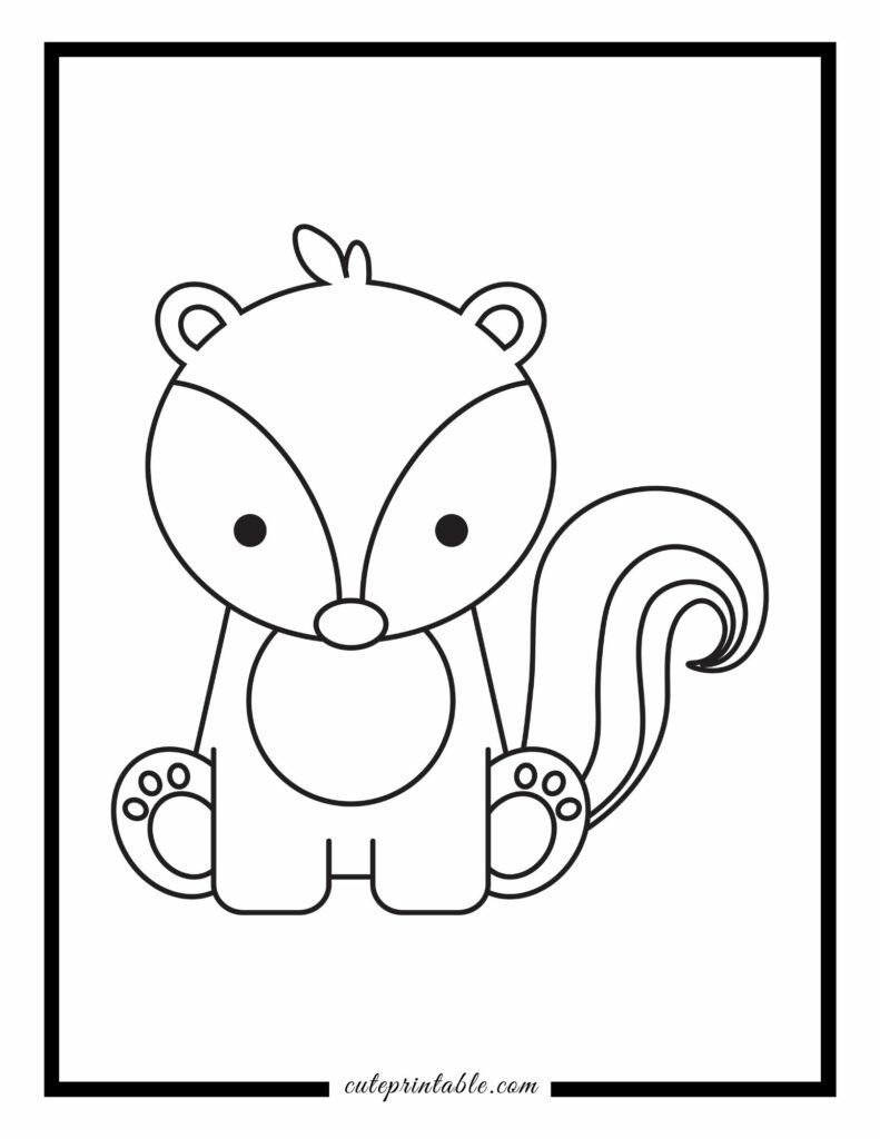 Woodland animal coloring pages for kids cute printable