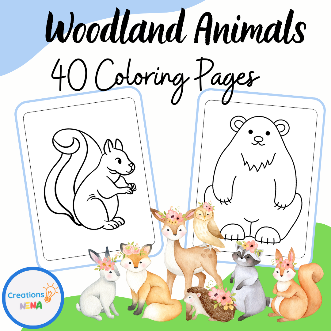 Woodland animals coloring pages made by teachers