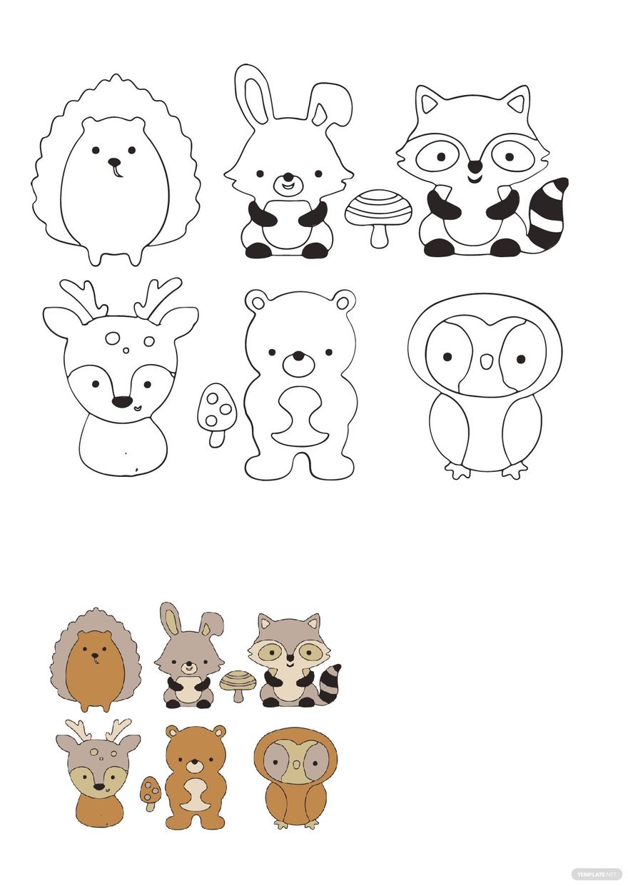 Free woodland animals coloring pages