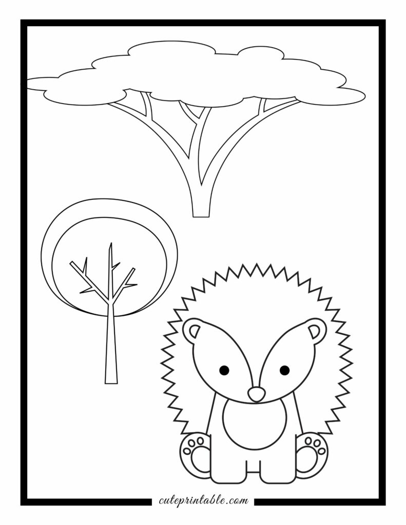 Woodland animal coloring pages for kids cute printable