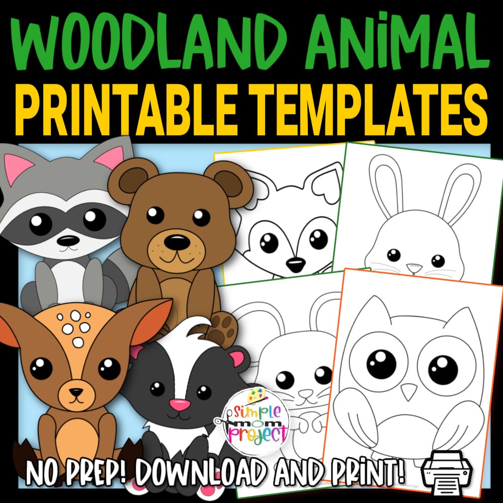 Woodland animal printable templates