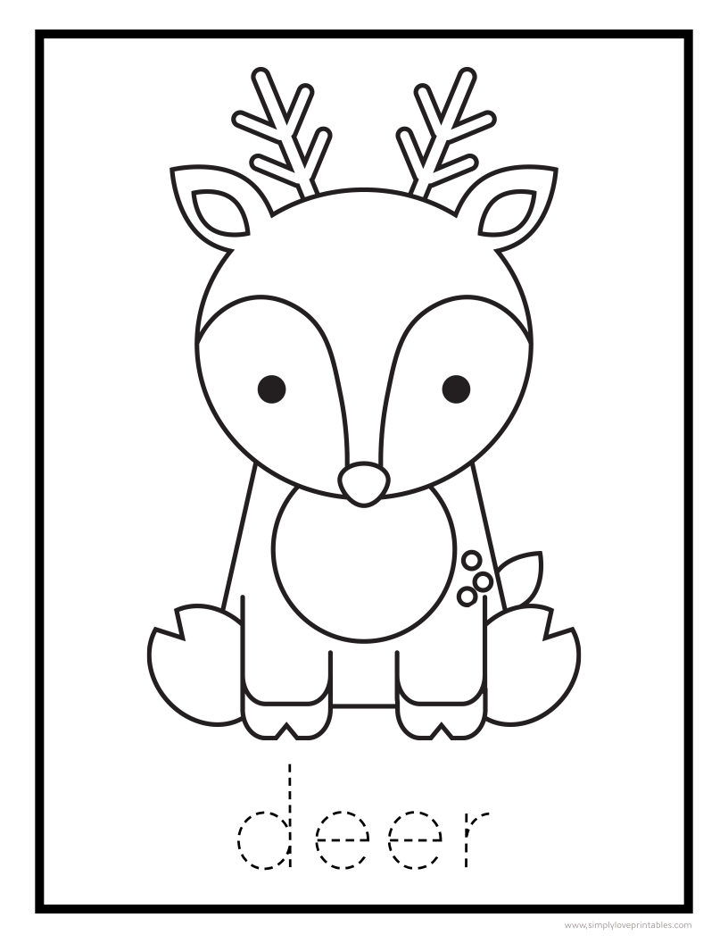 Free printable animal coloring pages with letter tracing