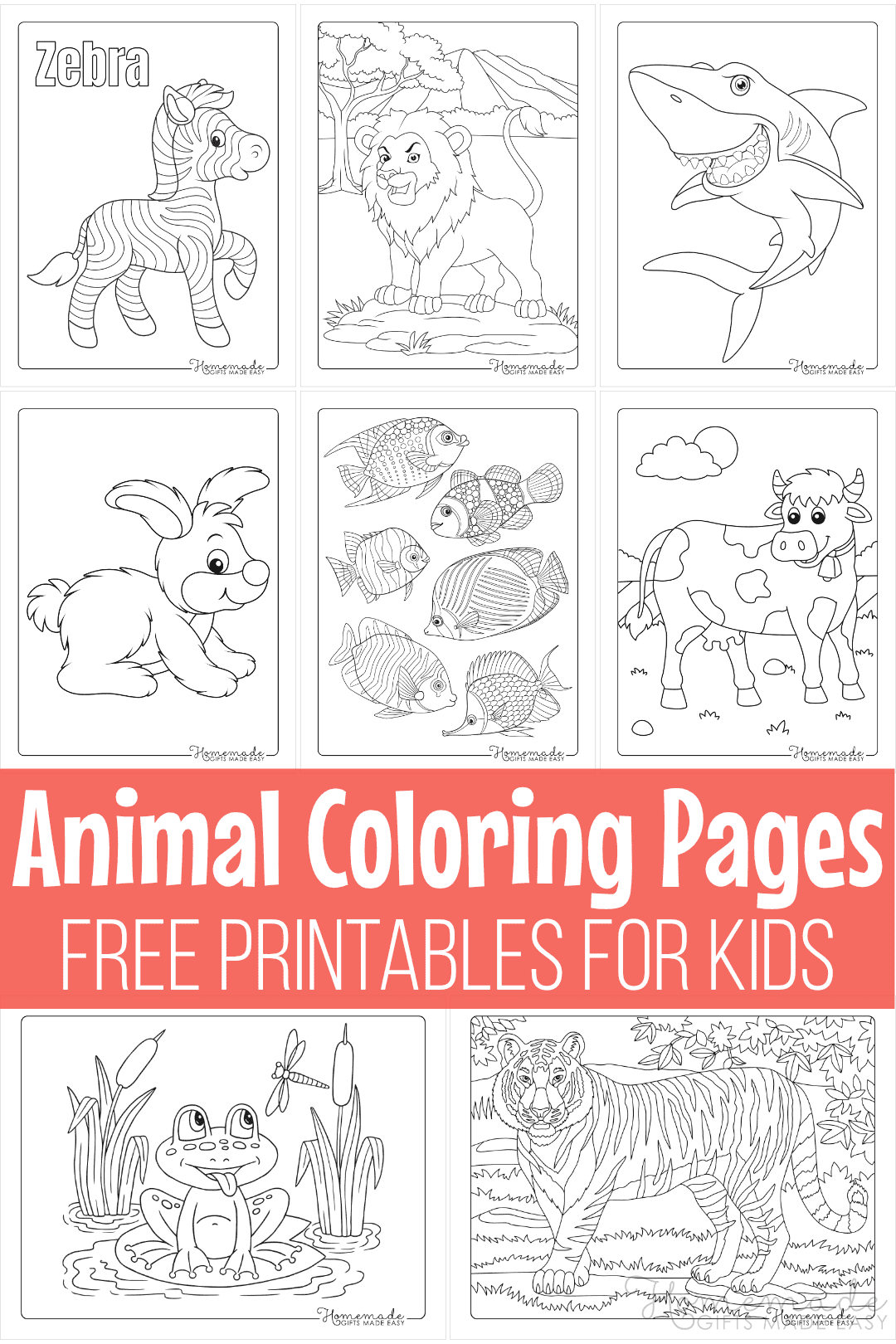 Free animal coloring pages for kids