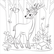 Woodland animals coloring pages free printable pictures